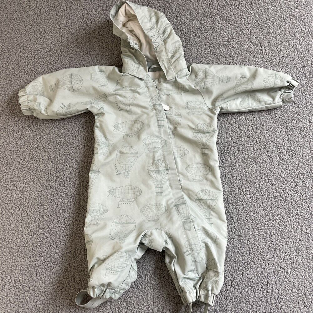 Newbie Baby Rain Wind Suit Fully‎ Lined Size 62 2-4 Months 0-3 Months Green